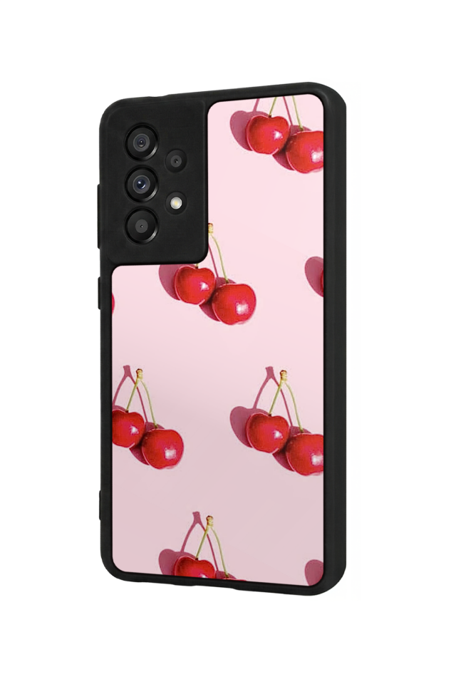 Samsung Galaxy A73 Uyumlu Kiraz Tasarımlı Glossy Premium Kılıf