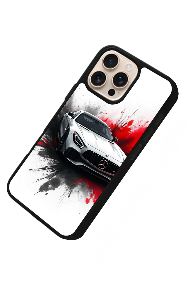 iPhone 16 Pro Uyumlu Mercedes Tasarımlı Glossy Premium Kılıf