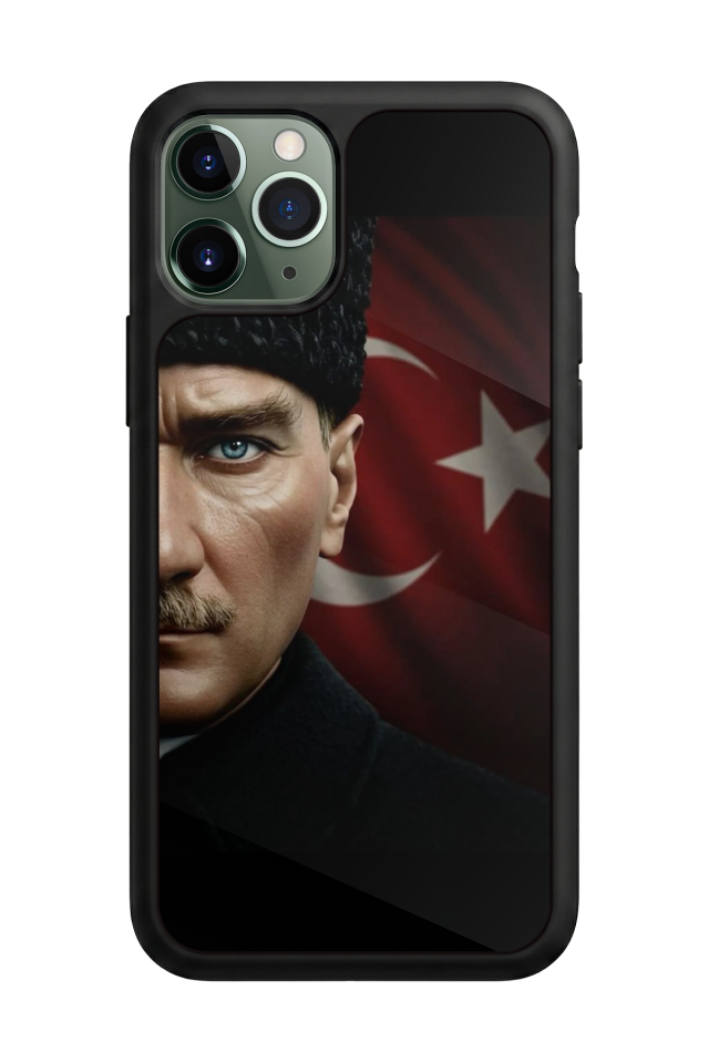 iPhone 11 Pro Max Uyumlu Mustafa Kemal Ataturk Tasarımlı Glossy Premium Kılıf