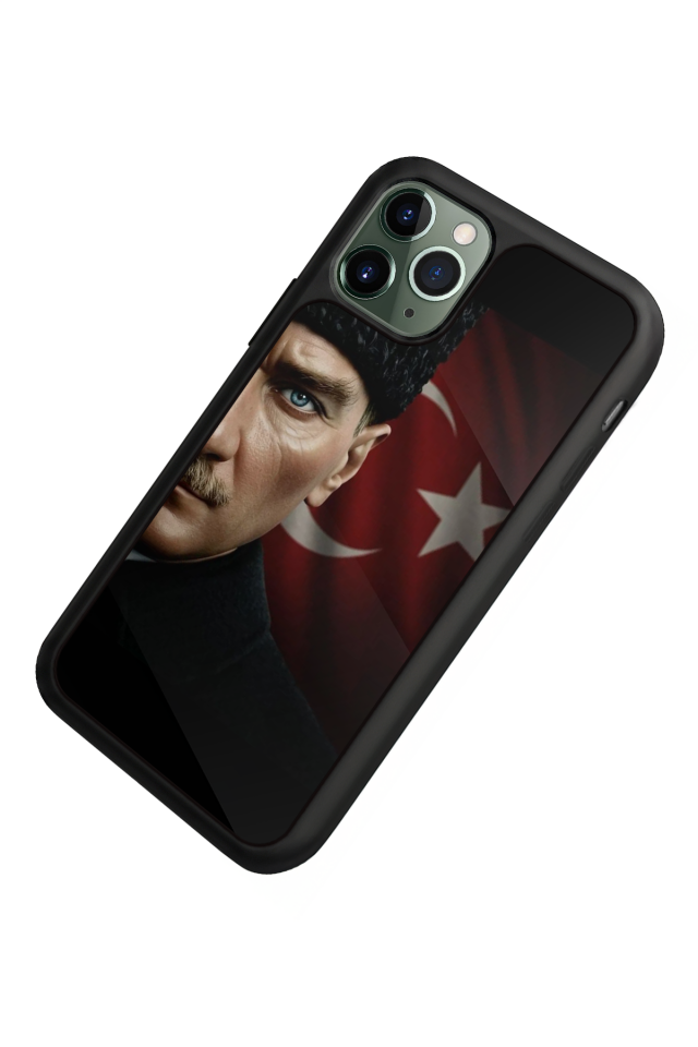 iPhone 11 Pro Max Uyumlu Mustafa Kemal Ataturk Tasarımlı Glossy Premium Kılıf