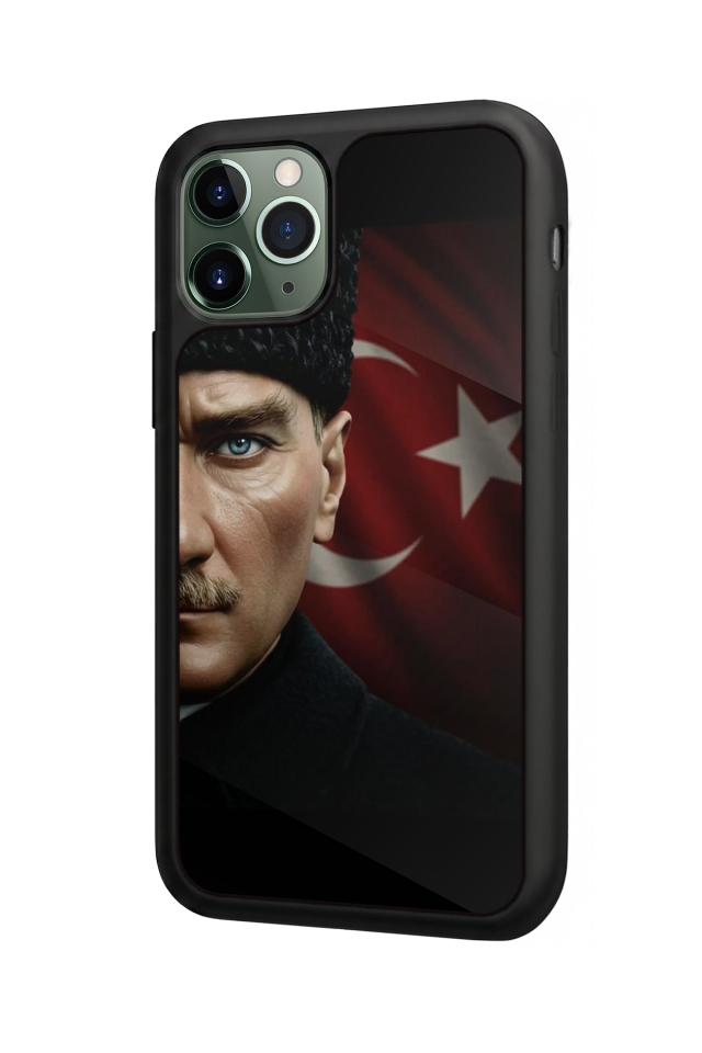iPhone 11 Pro Max Uyumlu Mustafa Kemal Ataturk Tasarımlı Glossy Premium Kılıf