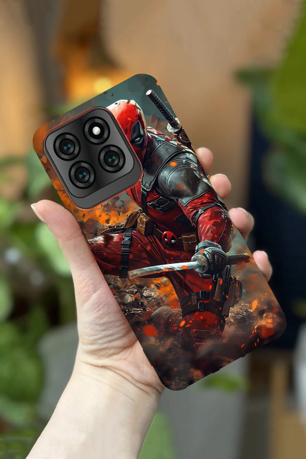 Reeder S71 Uyumlu Kamera Korumalı Deadpool Desenli HD Baskılı Silikon Kılıf