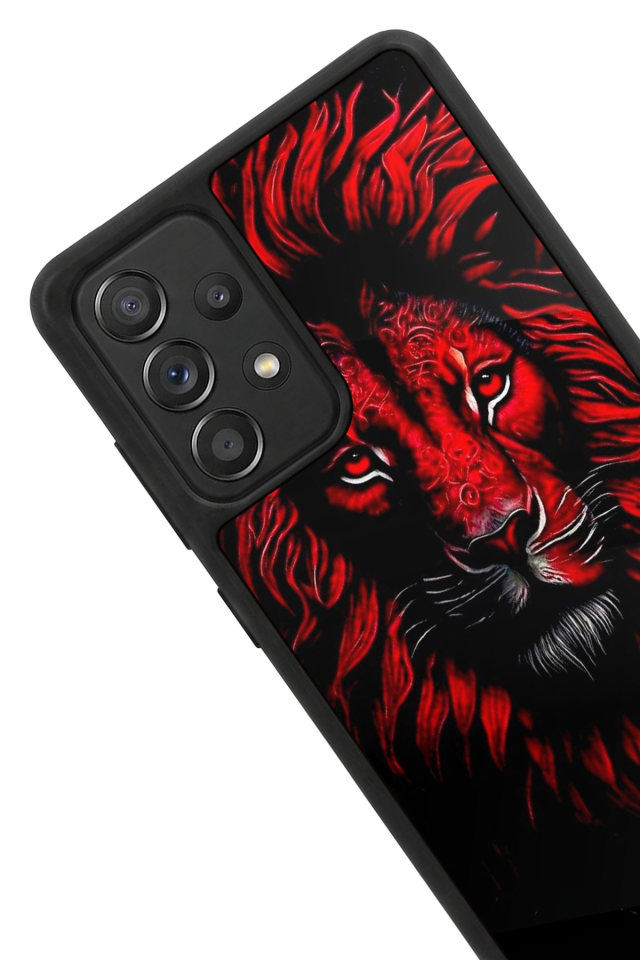 Samsung Galaxy A72 Uyumlu Aslan Tasarımlı Glossy Premium Kılıf