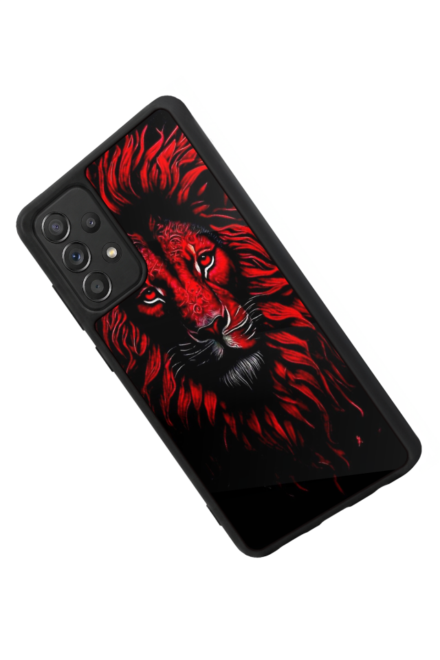 Samsung Galaxy A72 Uyumlu Aslan Tasarımlı Glossy Premium Kılıf
