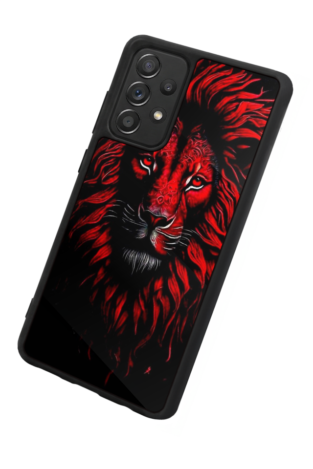 Samsung Galaxy A72 Uyumlu Aslan Tasarımlı Glossy Premium Kılıf