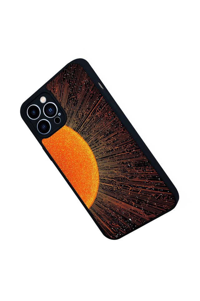 iPhone 12 Pro Max Uyumlu Güneş Tasarımlı Glossy Premium Kılıf