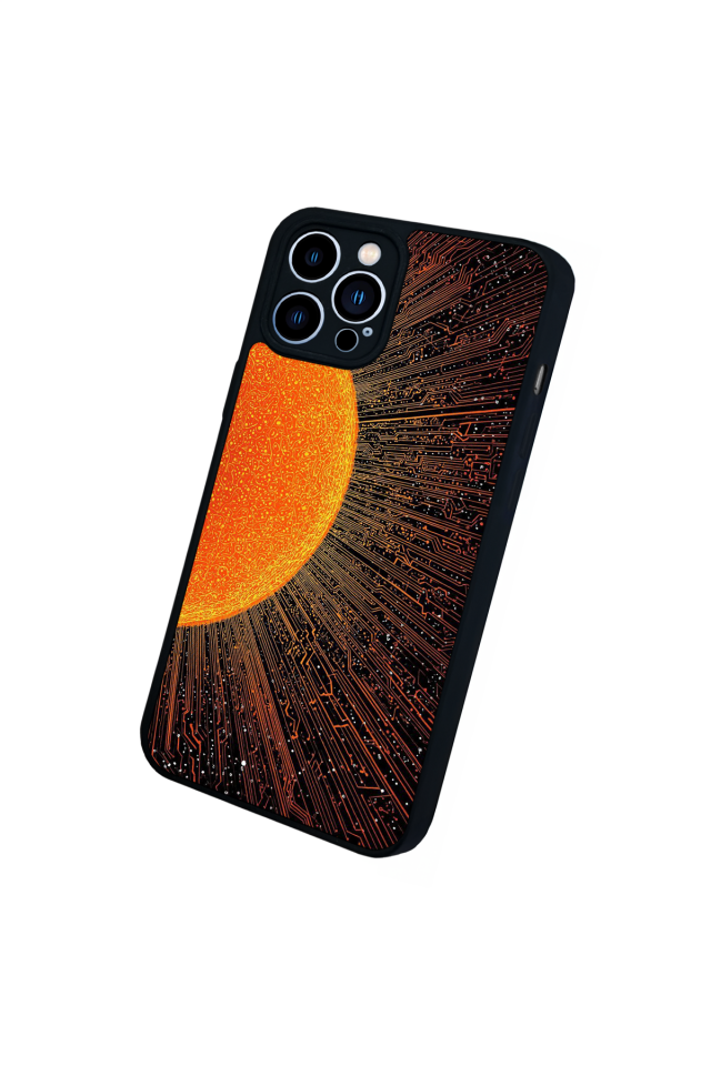 iPhone 12 Pro Max Uyumlu Güneş Tasarımlı Glossy Premium Kılıf