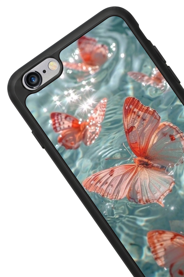 iPhone 6s Plus Uyumlu Kelebek Tasarımlı Glossy Premium Kılıf