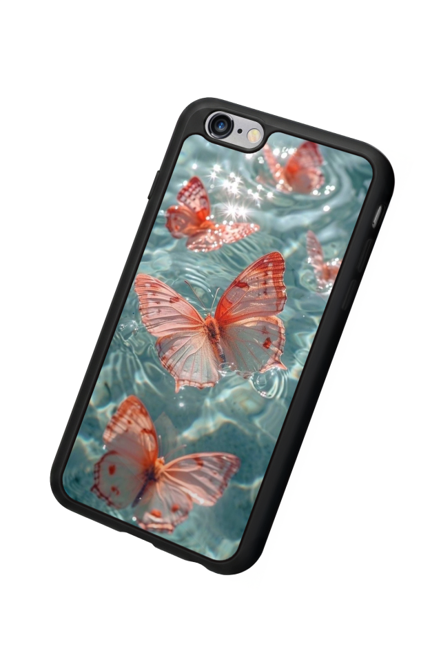 iPhone 6s Plus Uyumlu Kelebek Tasarımlı Glossy Premium Kılıf
