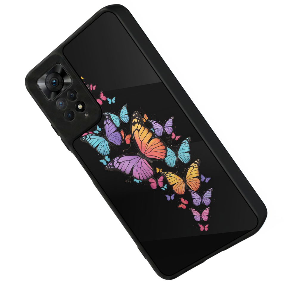 Xiaomi Redmi Note 11 Pro Uyumlu Kelebek Tasarımlı Glossy Premium Kılıf