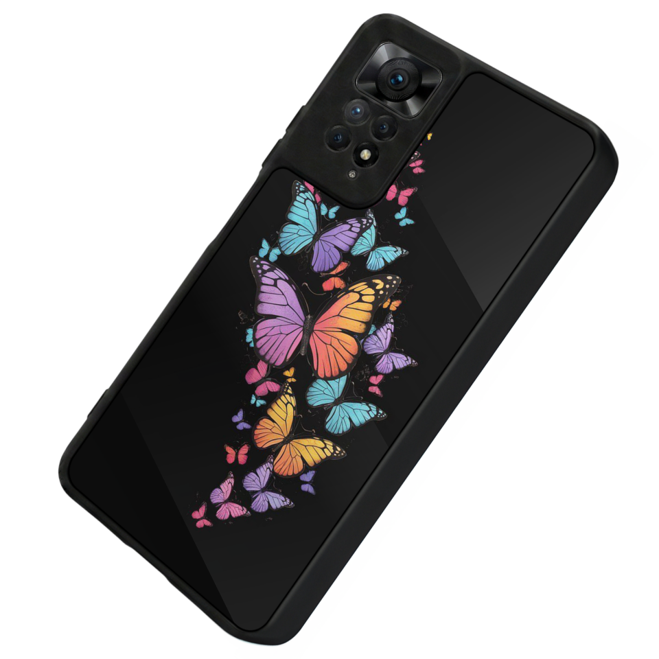 Xiaomi Redmi Note 11 Pro Uyumlu Kelebek Tasarımlı Glossy Premium Kılıf