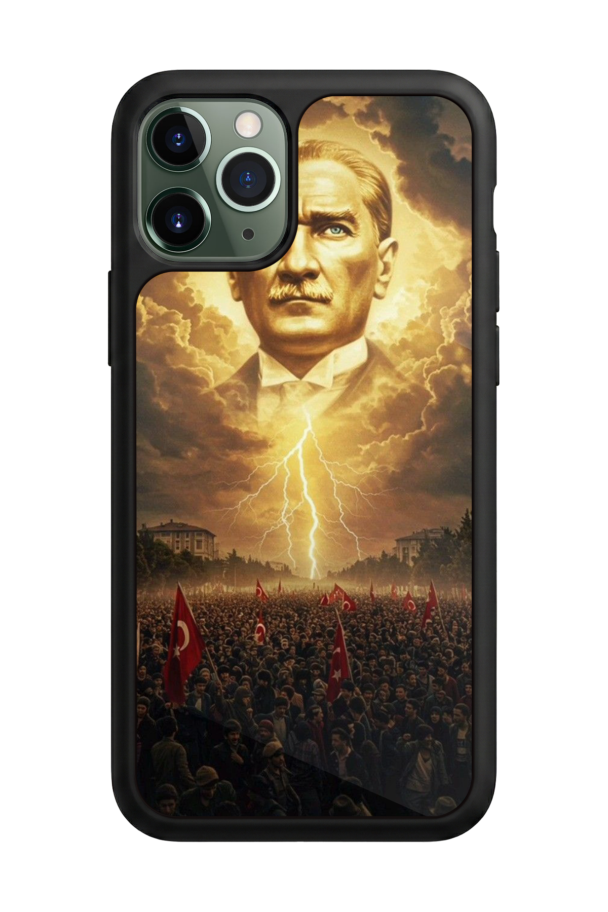 iPhone 11 Pro Max Uyumlu Mustafa Kemal Ataturk Tasarımlı Glossy Premium Kılıf