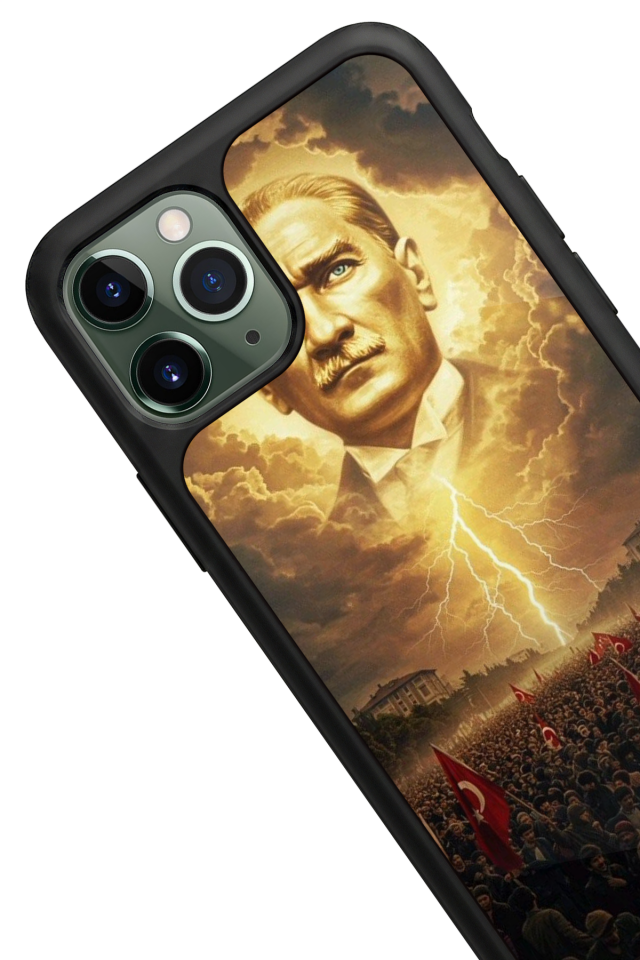 iPhone 11 Pro Max Uyumlu Mustafa Kemal Ataturk Tasarımlı Glossy Premium Kılıf