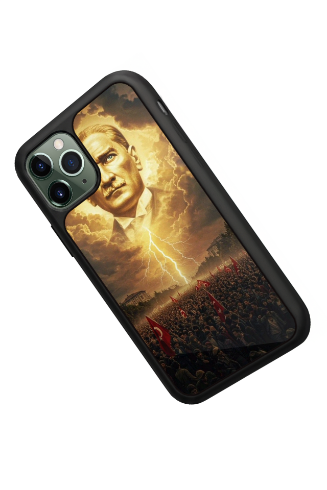 iPhone 11 Pro Max Uyumlu Mustafa Kemal Ataturk Tasarımlı Glossy Premium Kılıf
