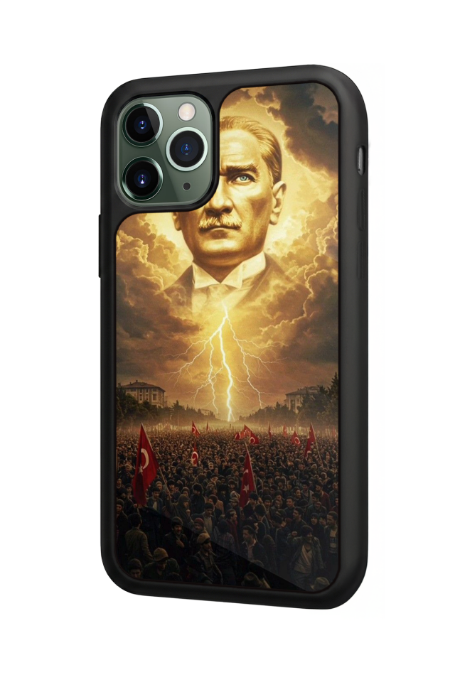 iPhone 11 Pro Max Uyumlu Mustafa Kemal Ataturk Tasarımlı Glossy Premium Kılıf