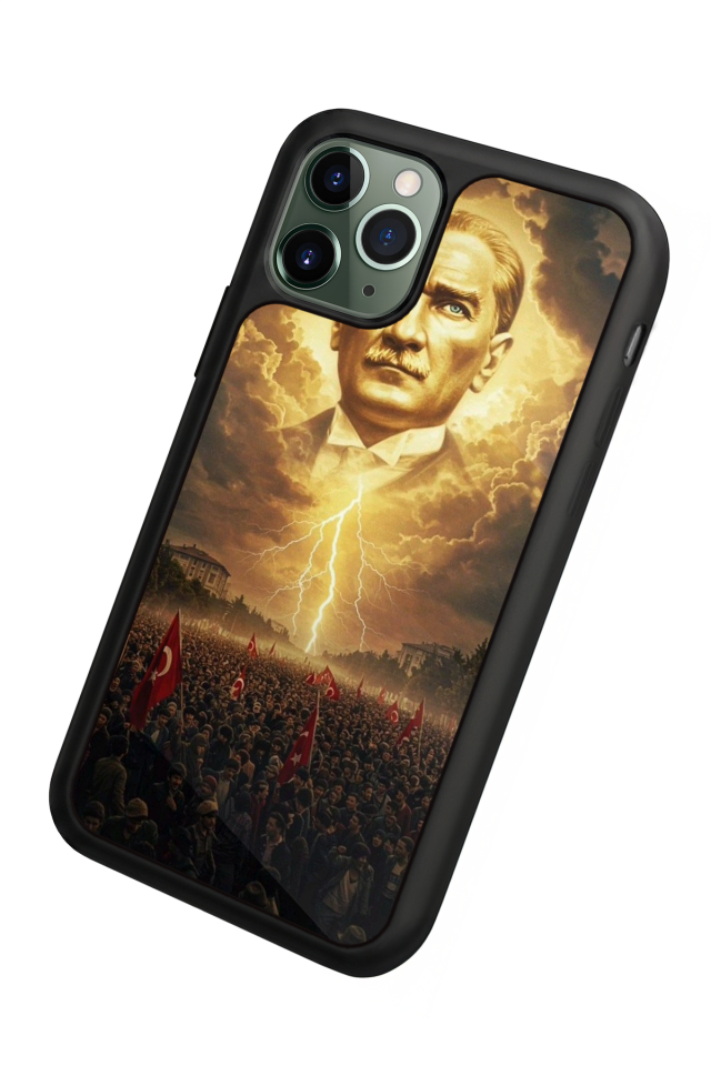 iPhone 11 Pro Max Uyumlu Mustafa Kemal Ataturk Tasarımlı Glossy Premium Kılıf