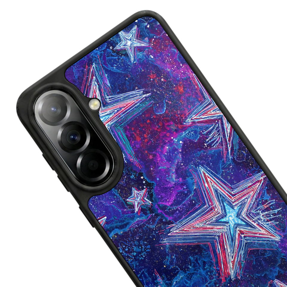 Samsung Galaxy A37 Uyumlu Retro Yildizlar Tasarımlı Glossy Premium Kılıf