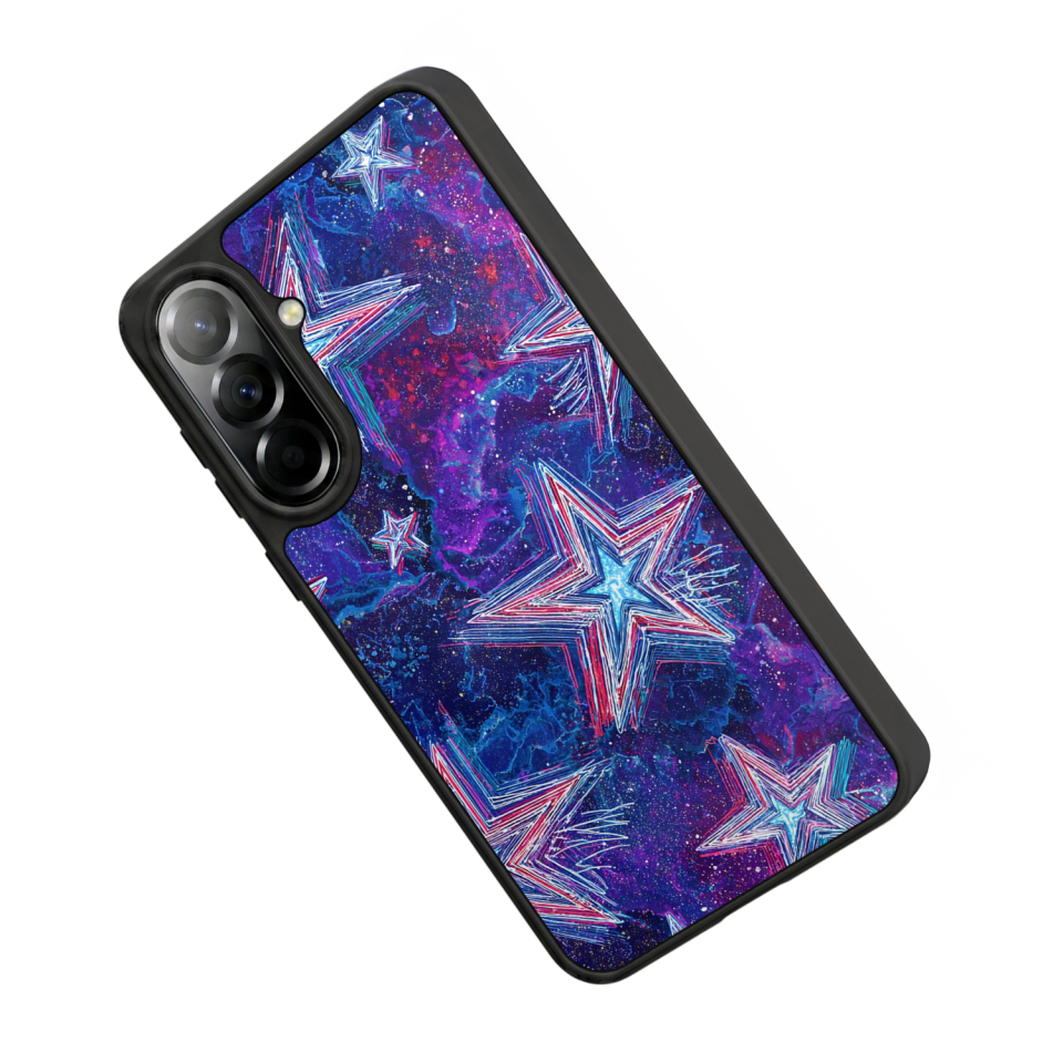 Samsung Galaxy A37 Uyumlu Retro Yildizlar Tasarımlı Glossy Premium Kılıf
