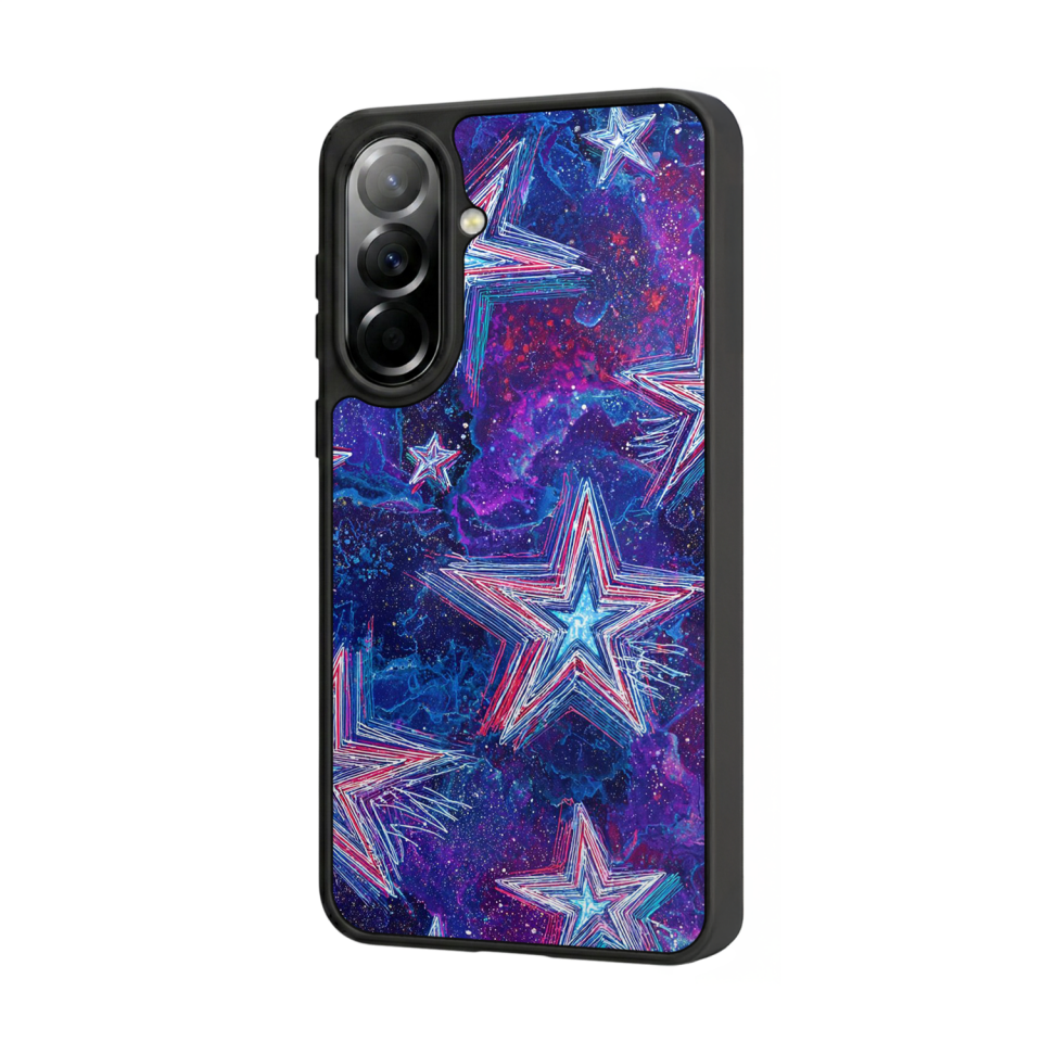 Samsung Galaxy A37 Uyumlu Retro Yildizlar Tasarımlı Glossy Premium Kılıf