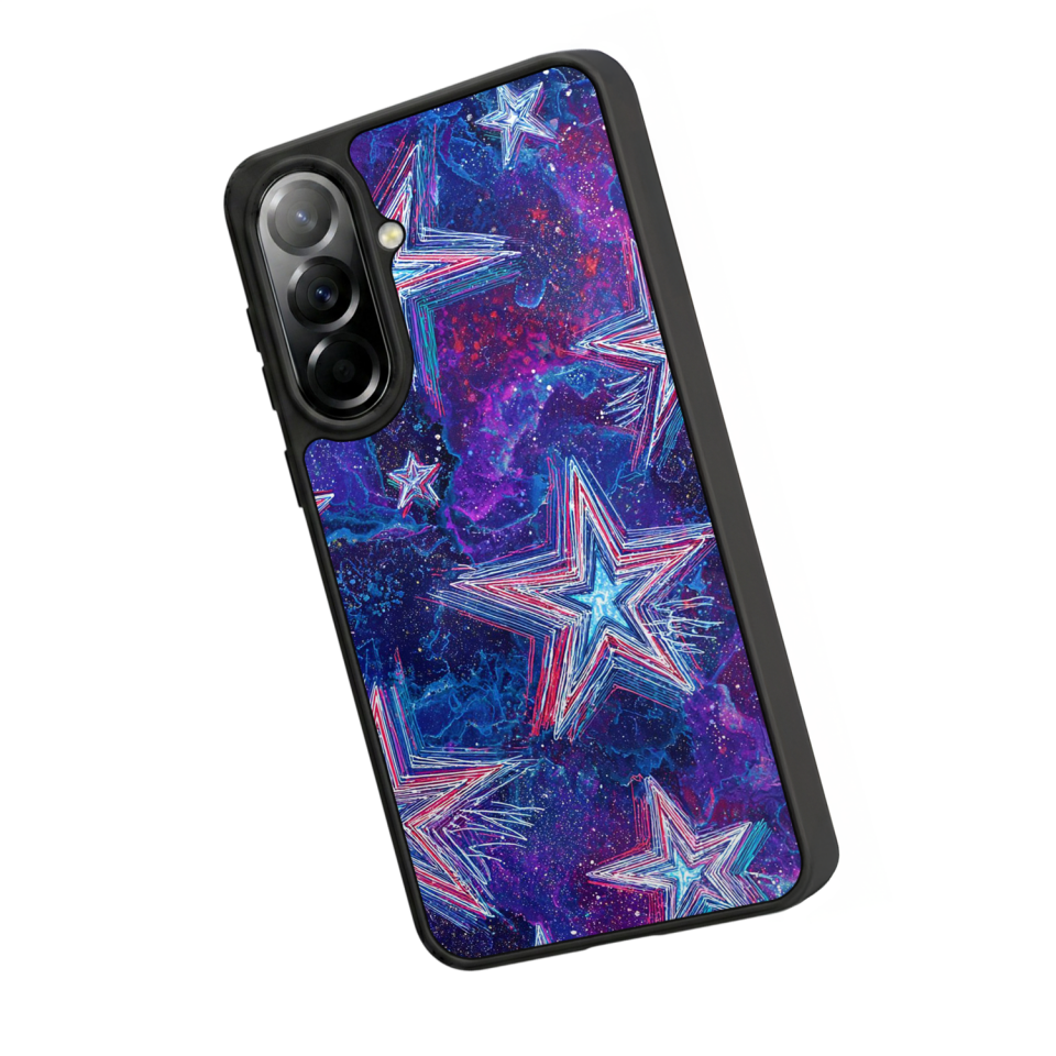 Samsung Galaxy A37 Uyumlu Retro Yildizlar Tasarımlı Glossy Premium Kılıf