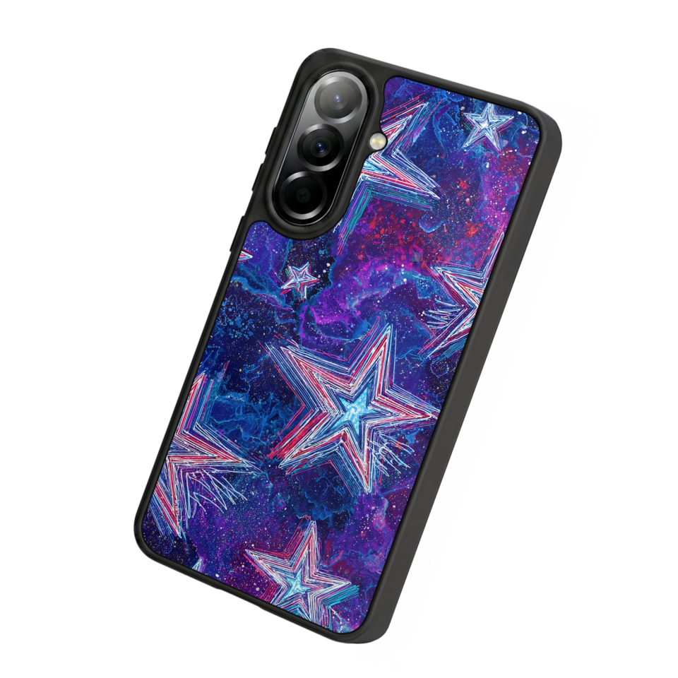Samsung Galaxy A37 Uyumlu Retro Yildizlar Tasarımlı Glossy Premium Kılıf