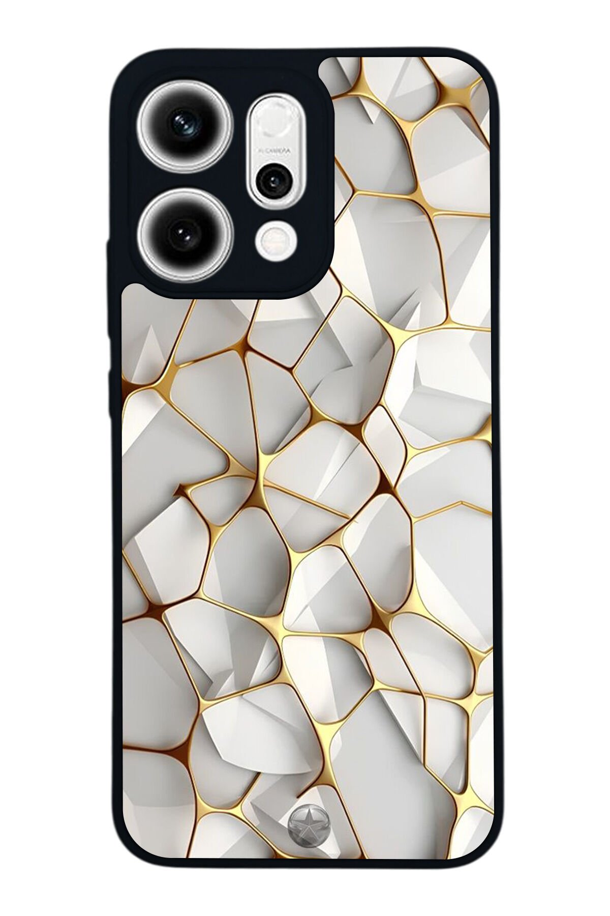 Oppo Reno 14 Uyumlu Mermer Marble Tasarımlı Glossy Premium Kılıf