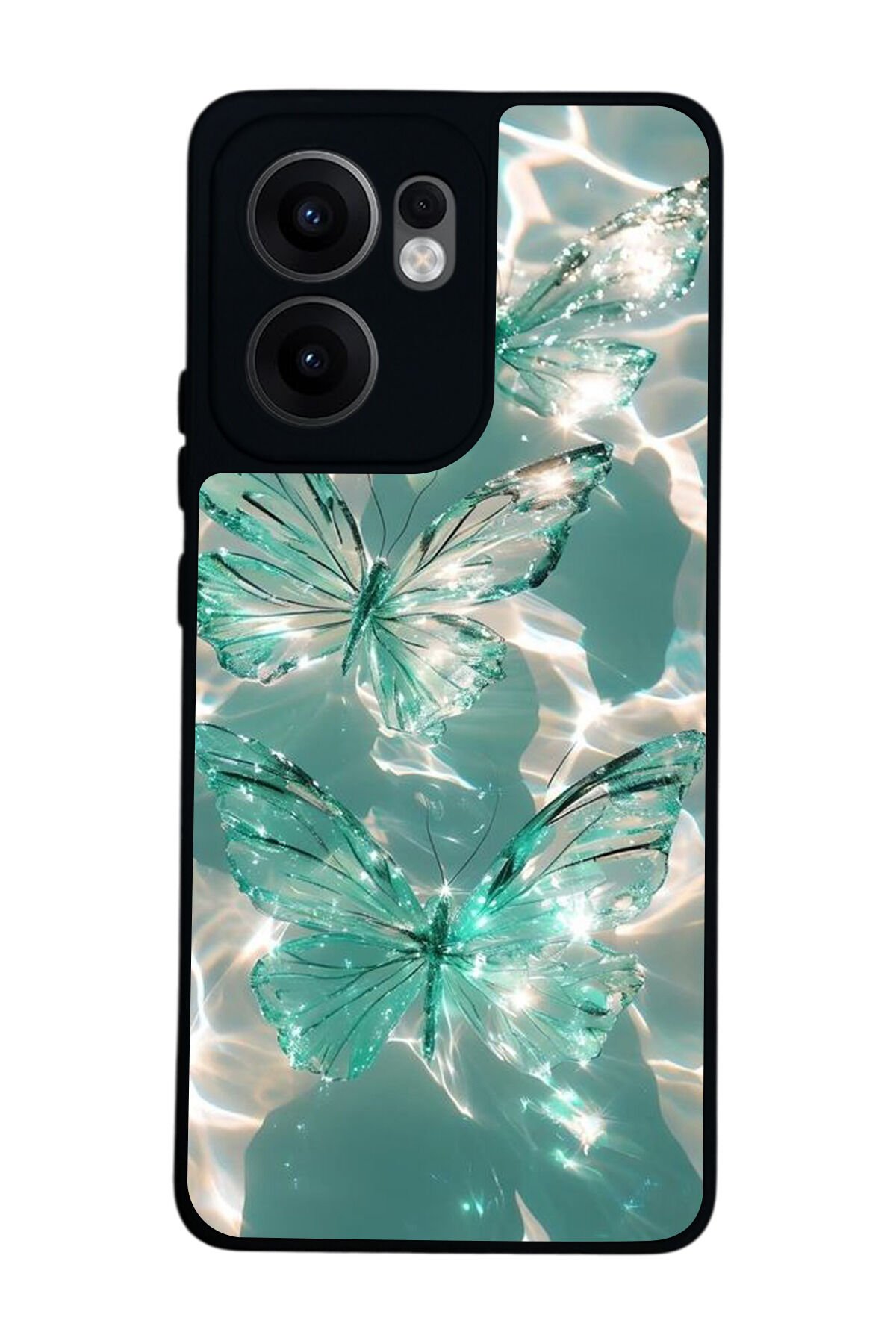 Oppo Reno 13F Uyumlu Kelebek Tasarımlı Glossy Premium Kılıf