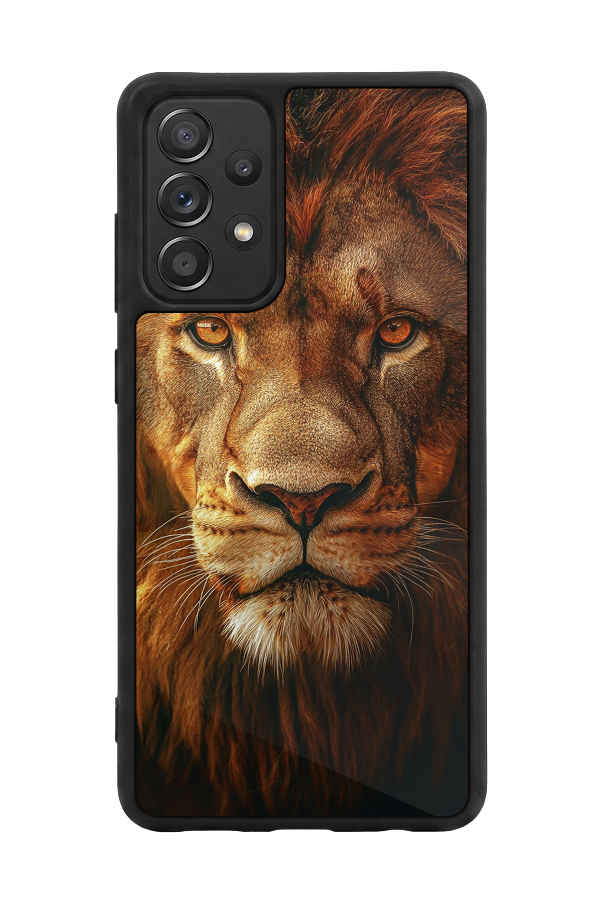Samsung Galaxy A72 Uyumlu Aslan Tasarımlı Glossy Premium Kılıf