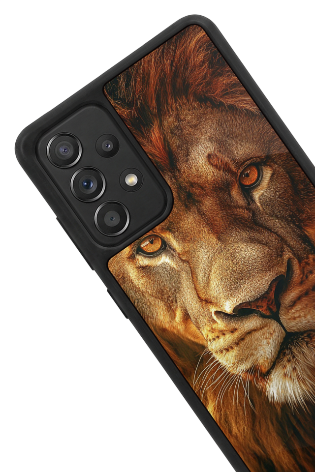 Samsung Galaxy A72 Uyumlu Aslan Tasarımlı Glossy Premium Kılıf