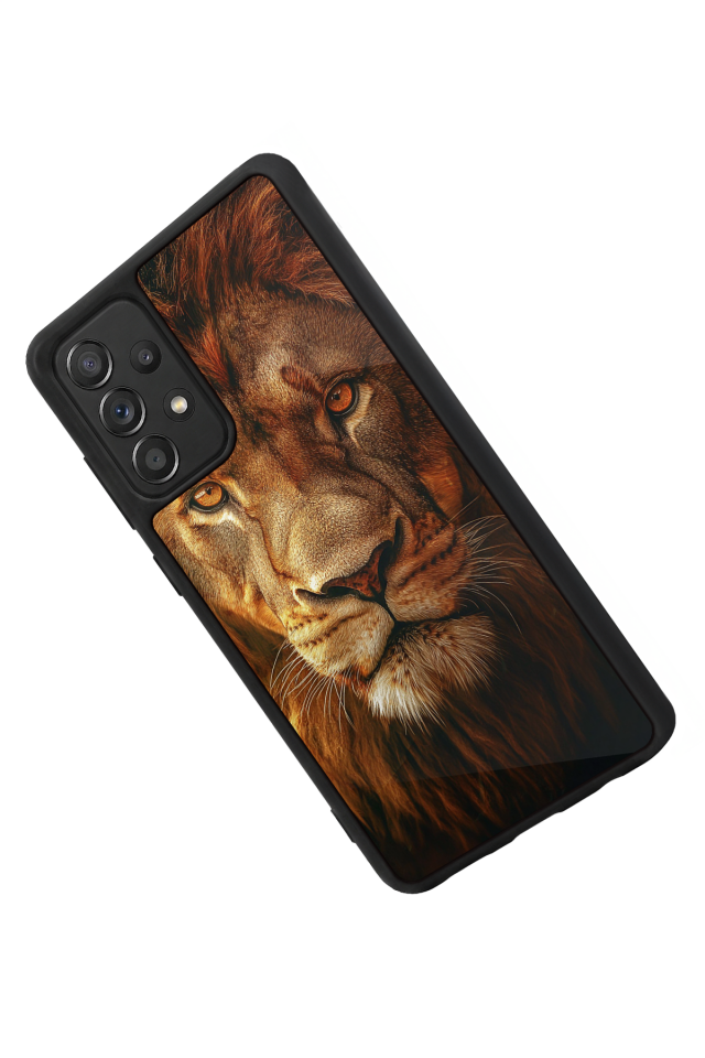 Samsung Galaxy A72 Uyumlu Aslan Tasarımlı Glossy Premium Kılıf