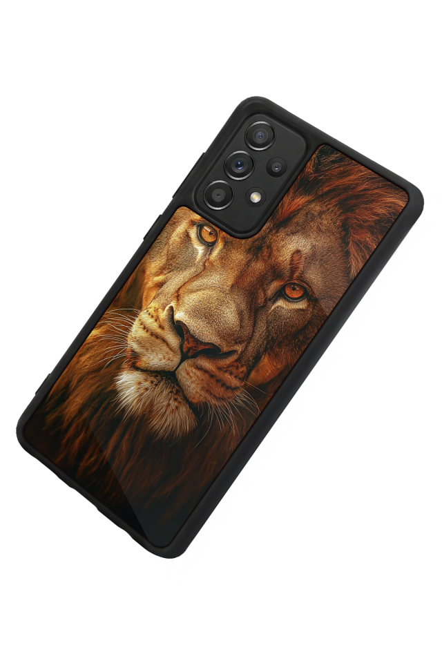 Samsung Galaxy A72 Uyumlu Aslan Tasarımlı Glossy Premium Kılıf
