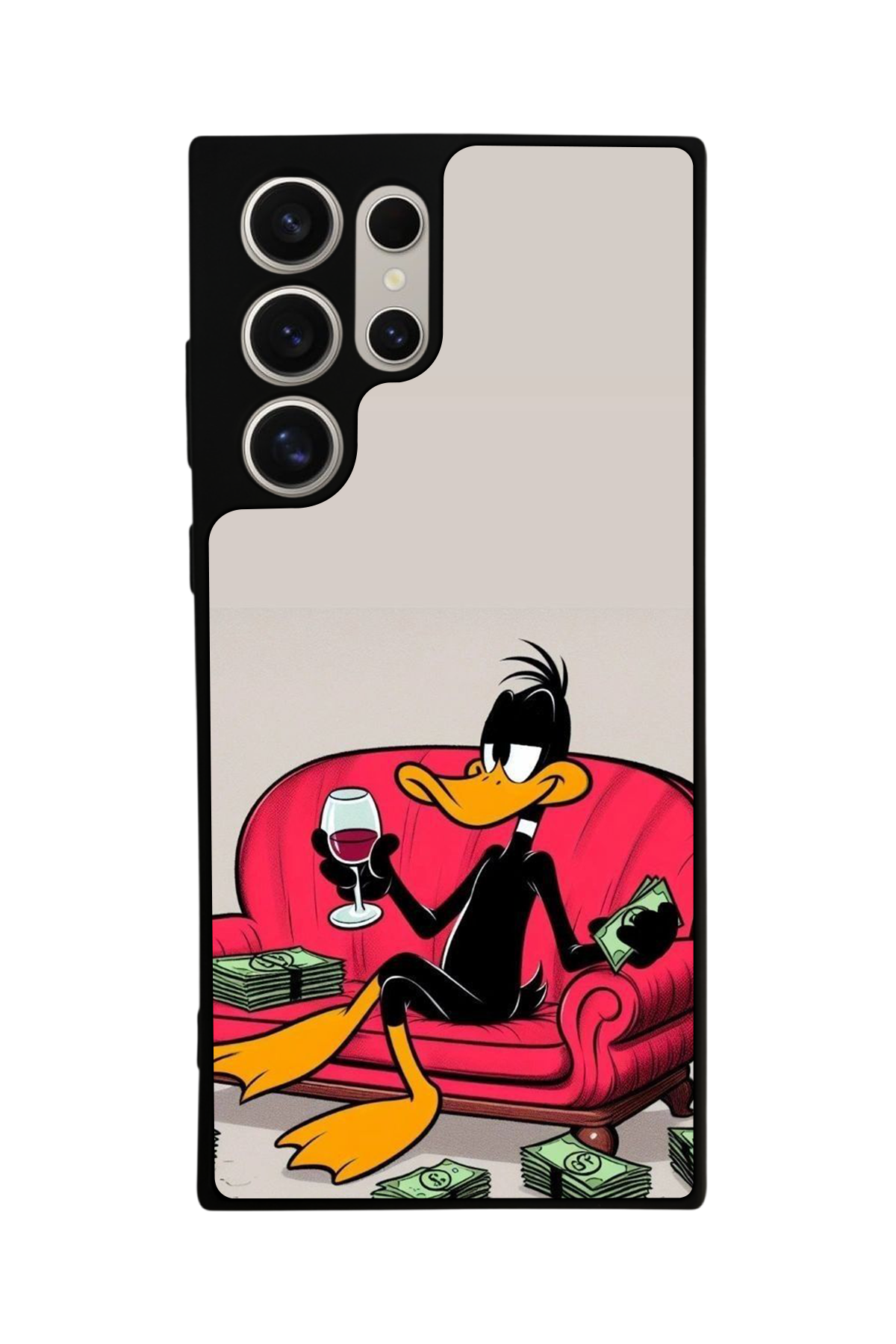 Samsung Galaxy S22 Ultra Uyumlu Daffy duck Tasarımlı Glossy Premium Kılıf