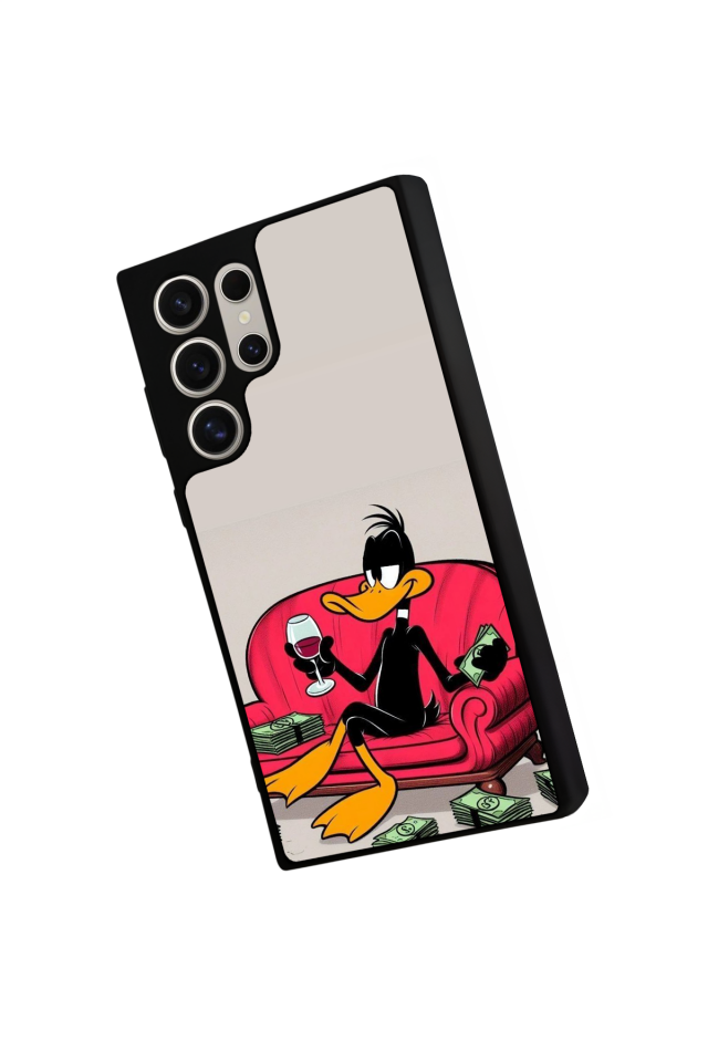 Samsung Galaxy S22 Ultra Uyumlu Daffy duck Tasarımlı Glossy Premium Kılıf