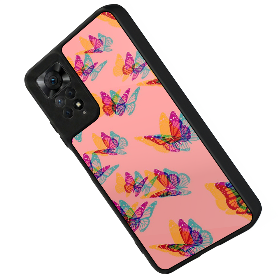 Xiaomi Redmi Note 11 Pro Uyumlu Kelebek Tasarımlı Glossy Premium Kılıf
