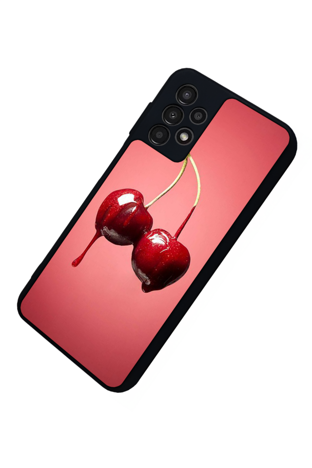 Samsung Galaxy A23 Uyumlu Kiraz Tasarımlı Glossy Premium Kılıf