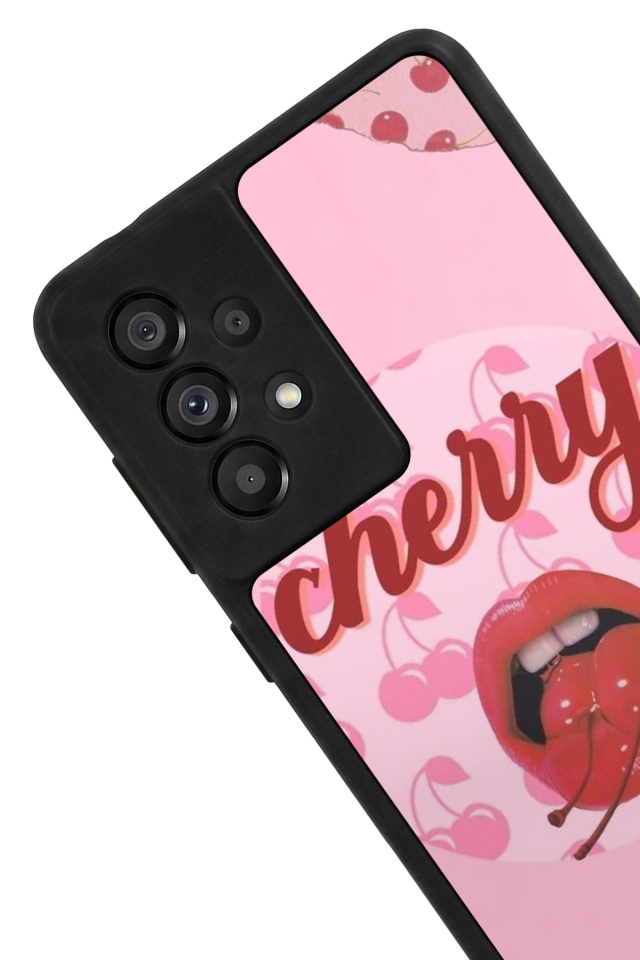 Samsung Galaxy A73 Uyumlu Kiraz Tasarımlı Glossy Premium Kılıf