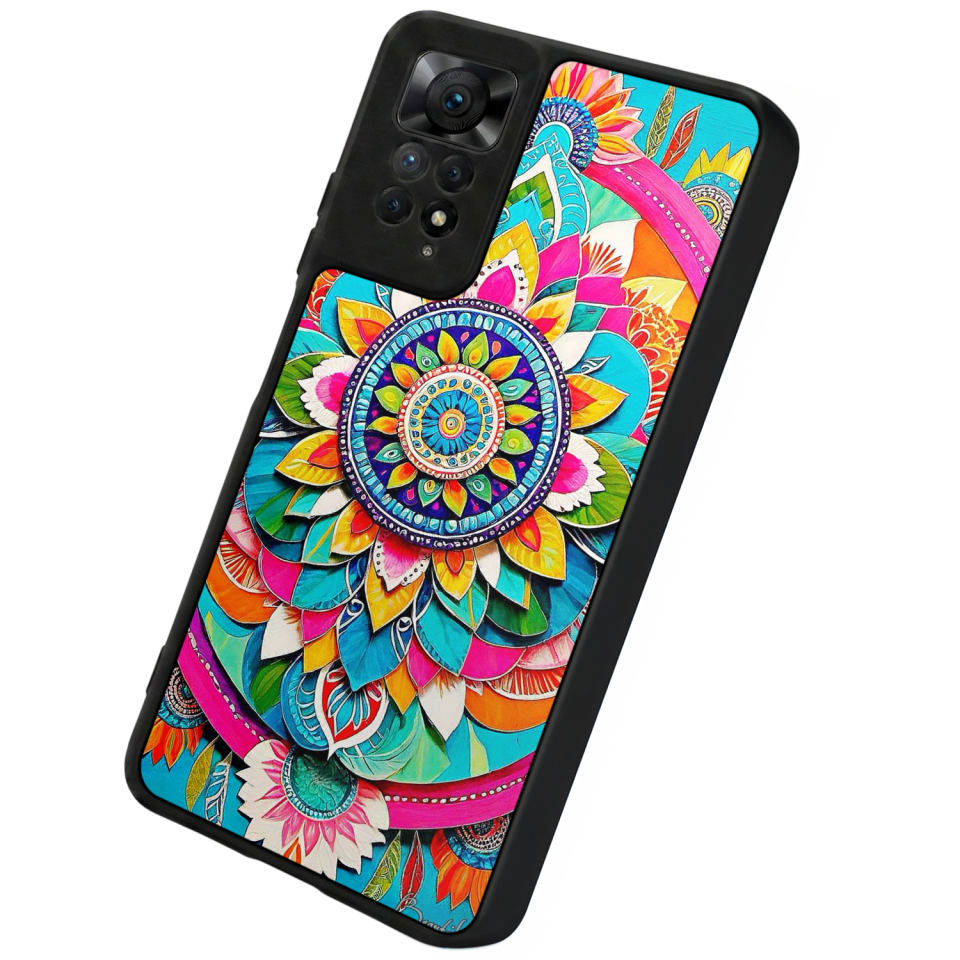 Xiaomi Redmi Note 12 Pro Uyumlu Mandala Tasarımlı Glossy Premium Kılıf