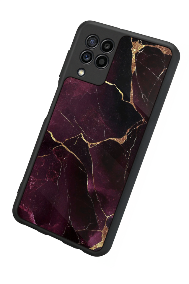 Samsung Galaxy M32 Uyumlu Mermer Marble Tasarımlı Glossy Premium Kılıf