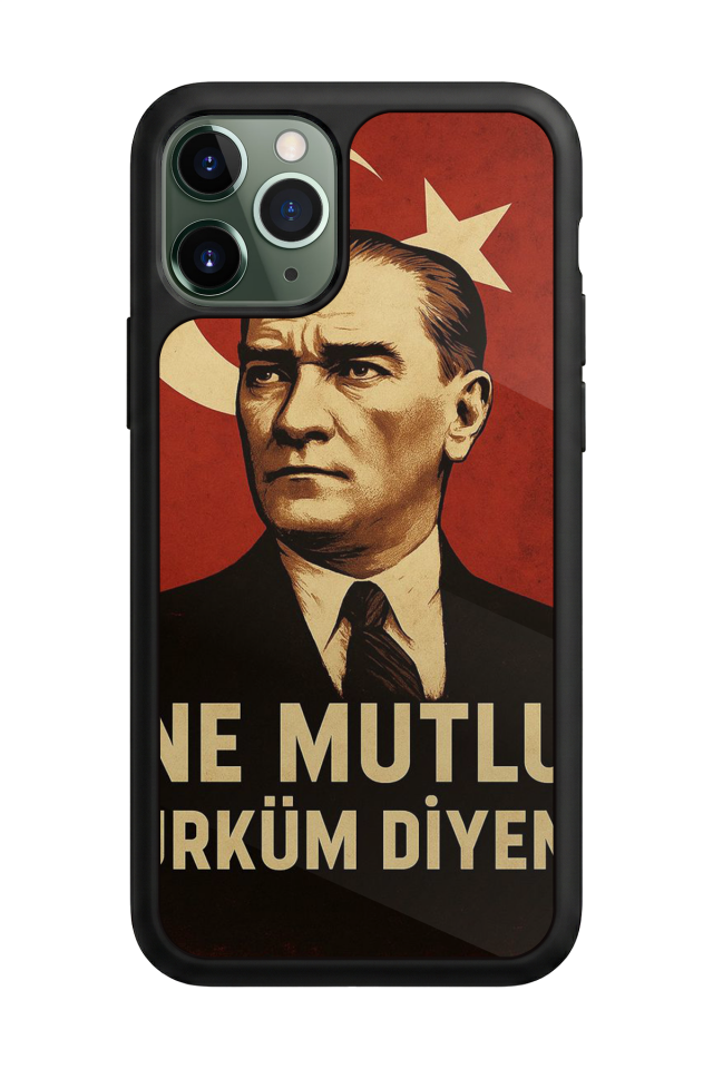iPhone 11 Pro Max Uyumlu  Mustafa Kemal Ataturk Tasarımlı Glossy Premium Kılıf