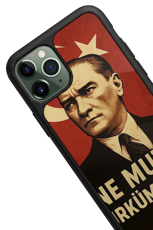 iPhone 11 Pro Max Uyumlu  Mustafa Kemal Ataturk Tasarımlı Glossy Premium Kılıf