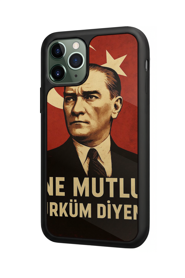iPhone 11 Pro Max Uyumlu  Mustafa Kemal Ataturk Tasarımlı Glossy Premium Kılıf