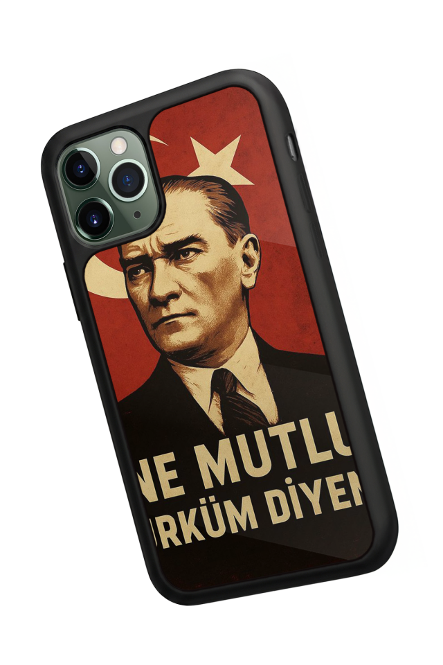 iPhone 11 Pro Max Uyumlu  Mustafa Kemal Ataturk Tasarımlı Glossy Premium Kılıf