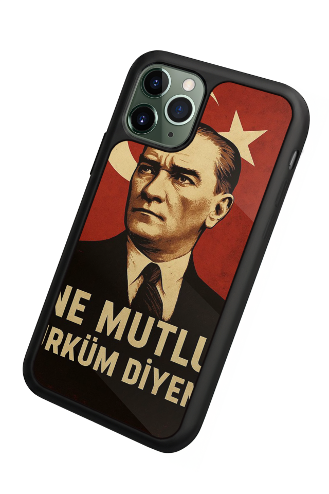 iPhone 11 Pro Max Uyumlu  Mustafa Kemal Ataturk Tasarımlı Glossy Premium Kılıf