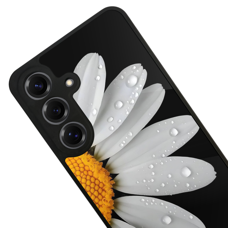 Samsung Galaxy S25 Uyumlu Papatya Tasarımlı Glossy Premium Kılıf