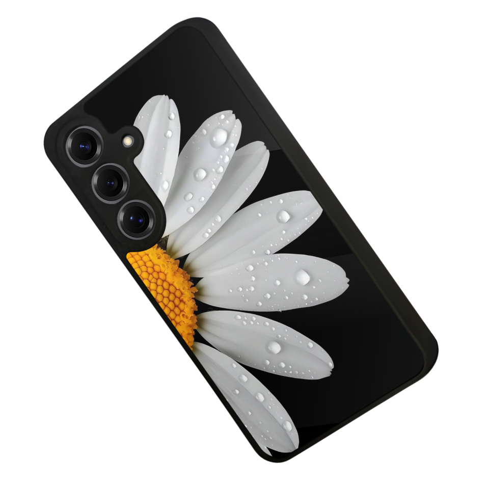 Samsung Galaxy S25 Uyumlu Papatya Tasarımlı Glossy Premium Kılıf