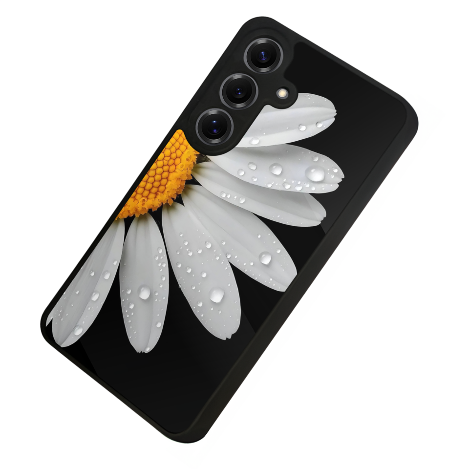 Samsung Galaxy S25 Uyumlu Papatya Tasarımlı Glossy Premium Kılıf