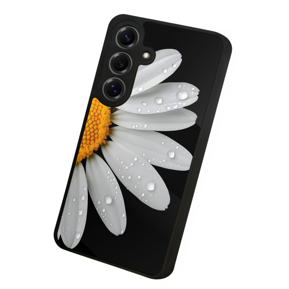 Samsung Galaxy S25 Uyumlu Papatya Tasarımlı Glossy Premium Kılıf