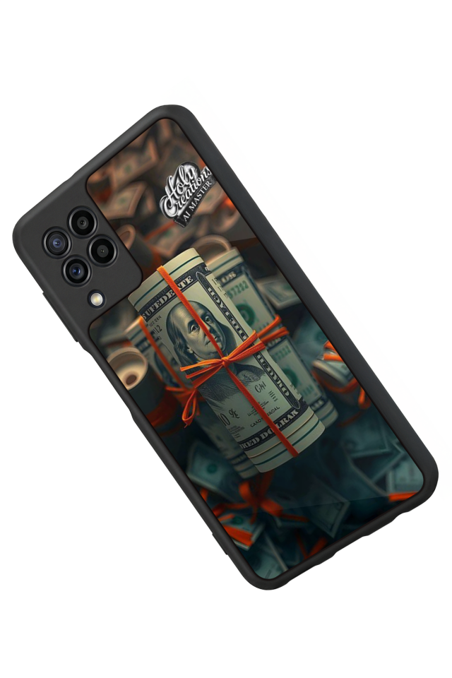 Samsung Galaxy M22 Uyumlu Para Tasarımlı Glossy Premium Kılıf