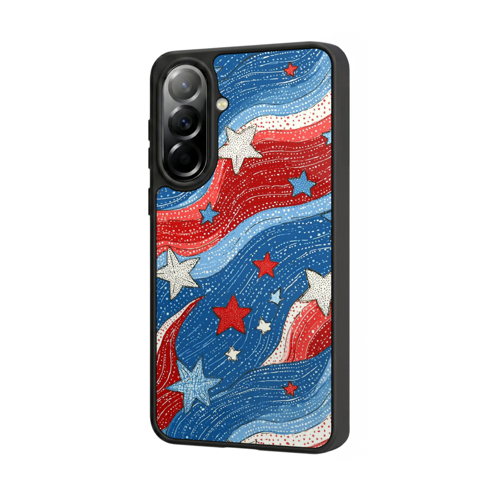 Samsung Galaxy A37 Uyumlu Retro Yildizlar Tasarımlı Glossy Premium Kılıf