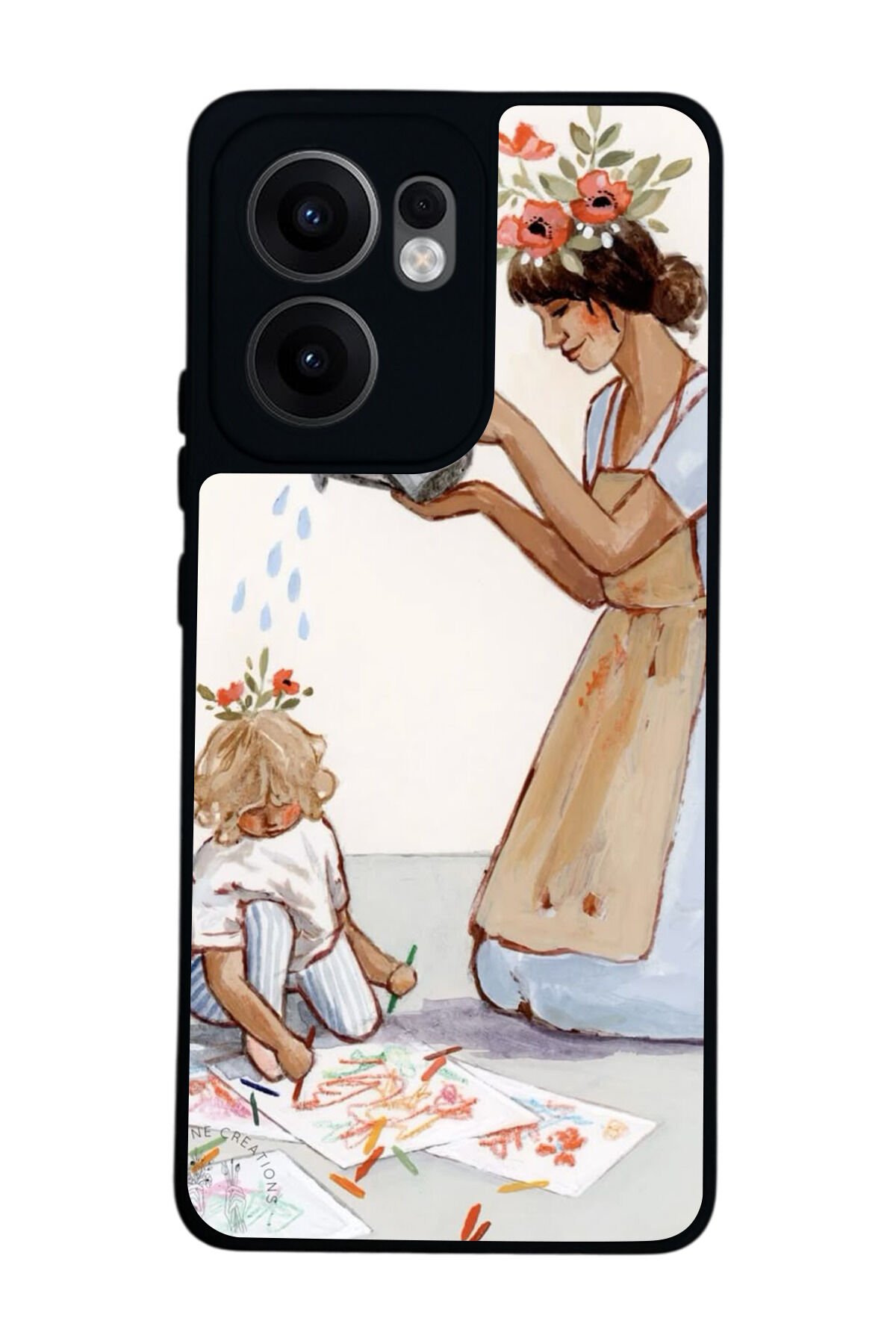 Oppo Reno 13F Uyumlu Kalp Love Tasarımlı Glossy Premium Kılıf